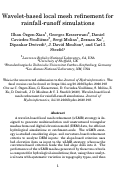 Cover page: Wavelet-based local mesh refinement for rainfall–runoff simulations