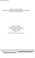 Cover page: Migration and politics:  Explaining variation among rich democracies in recent nativist protest