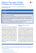 Cover page: Patent Foramen Ovale Closure for Hypoxemia