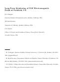 Cover page: Long-term monitoring of ULF electromagnetic fields at Parkfield, CA