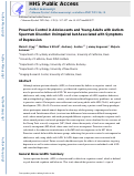 Cover page: Proactive Control in Adolescents and Young Adults With Autism Spectrum Disorder: Unimpaired but Associated With Symptoms of Depression