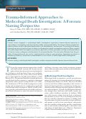 Cover page: Trauma-Informed Approaches to Medicolegal Death Investigation: A Forensic Nursing Perspective