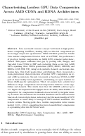 Cover page of Characterizing Lossless GPU Data Compression Across AMD CDNA and RDNA Architectures