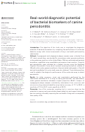 Cover page: Real-world diagnostic potential of bacterial biomarkers of canine periodontitis.