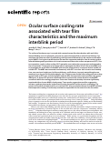 Cover page: Ocular surface cooling rate associated with tear film characteristics and the maximum interblink period