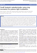 Cover page: Small footprint optoelectrodes using ring resonators for passive light localization