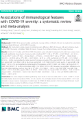 Cover page: Associations of immunological features with COVID-19 severity: a systematic review and meta-analysis