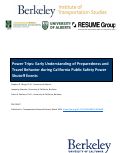 Cover page: Power Trips: Early Understanding of Preparedness and Travel Behavior During California Public Safety Power Shutoff Events