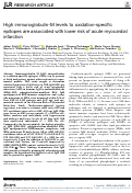 Cover page: High immunoglobulin-M levels to oxidation-specific epitopes are associated with lower risk of acute myocardial infarction