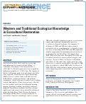 Cover page: Western and Traditional Ecological Knowledge in Ecocultural Restoration