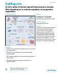 Cover page: In&nbsp;vitro atlas of dorsal spinal interneurons reveals Wnt signaling as a critical regulator of progenitor expansion.