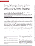 Cover page: Human papillomavirus genotype attribution and estimation of preventable fraction of anal intraepithelial neoplasia cases among HIV-infected men who have sex with men.