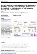 Cover page: In-Cell Chemical Crosslinking Identifies Hotspots for SQSTM-1/p62-IκBα Interaction That Underscore a Critical Role of p62 in Limiting NF-κB Activation Through IκBα Stabilization