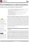 Cover page: Effect of Intramammary Dry Cow Antimicrobial Treatment on Fresh Cow's Milk Microbiota in California Commercial Dairies.