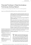 Cover page: Prenatal Findings in Total Anomalous Pulmonary Venous Return