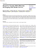 Cover page: Research to Consider While Effectively Re-Designing Child Welfare Services
