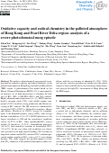 Cover page: Oxidative capacity and radical chemistry in the polluted atmosphere of Hong Kong and Pearl River Delta region: analysis of a severe photochemical smog episode