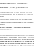 Cover page: Mechanochemical in Situ Encapsulation of Palladium in Covalent Organic Frameworks