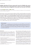 Cover page: HIPK2-Mediated Transcriptional Control of NMDA Receptor Subunit Expression Regulates Neuronal Survival and Cell Death