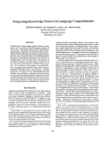 Cover page: Integrating Knowledge Sources in Language Comprehension