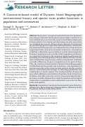 Cover page: A Constraint-based model of Dynamic Island Biogeography: environmental history and species traits predict hysteresis in populations and communities