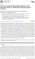Cover page: The Use of a Quasi-Experimental Study on the Mortality Effect of a Heat Wave Warning System in Korea