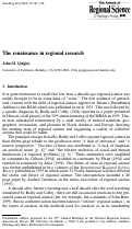 Cover page: The Renaissance in Regional Research