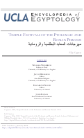Cover page: Temple Festivals of the Ptolemaic and Roman Periods