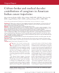 Cover page: Culture-broker and medical decoder: contributions of caregivers in American Indian cancer trajectories.