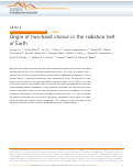 Cover page: Origin of two-band chorus in the radiation belt of Earth.