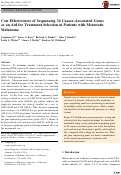 Cover page: Cost Effectiveness of Sequencing 34 Cancer-Associated Genes as an Aid for Treatment Selection in Patients with Metastatic Melanoma