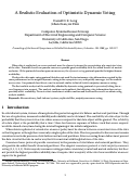 Cover page: A realistic evaluation of optimistic dynamic voting