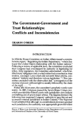 Cover page: The Government-Government and Trust Relationships: Conflicts and Inconsistencies
