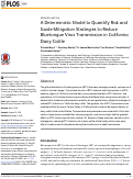 Cover page: A Deterministic Model to Quantify Risk and Guide Mitigation Strategies to Reduce Bluetongue Virus Transmission in California Dairy Cattle.