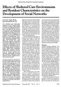 Cover page: Effects of Sheltered Care Environments and Resident Characteristics on the Development of Social Networks