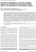 Cover page: Preclinical investigations of articular cartilage ablation with femtosecond and pulsed infrared lasers as an alternative to microfracture surgery.
