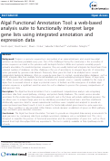 Cover page: Algal Functional Annotation Tool: a web-based analysis suite to functionally interpret large gene lists using integrated annotation and expression data