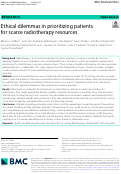 Cover page: Ethical dilemmas in prioritizing patients for scarce radiotherapy resources