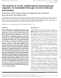 Cover page: The activity of CouR, a MarR family transcriptional regulator, is modulated through a novel molecular mechanism