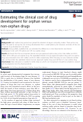 Cover page: Estimating the clinical cost of drug development for orphan versus non-orphan drugs