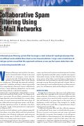 Cover page: Collaborative spam filtering using e-mail networks