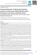 Cover page: Chemical Elements in Electronic Cigarette Solvents and Aerosols Inhibit Mitochondrial Reductases and Induce Oxidative Stress