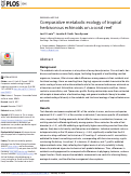 Cover page: Comparative metabolic ecology of tropical herbivorous echinoids on a coral reef