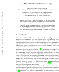 Cover page: A Metric for Linear Temporal Logic