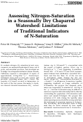 Cover page: Assessing Nitrogen-Saturation in a Seasonally Dry Chaparral Watershed: Limitations of Traditional Indicators of N-Saturation