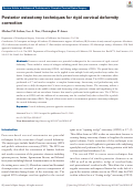 Cover page: Posterior osteotomy techniques for rigid cervical deformity correction