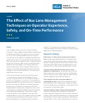 Cover page: The Effect of Bus Lane Management Techniques on Operator Experience, Safety, and On-Time Performance