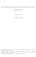 Cover page of Does Informing Partisans About Partisan Bias Reduce Partisan Bias?