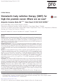 Cover page: Stereotactic body radiation therapy (SBRT) for high-risk prostate cancer: Where are we now?