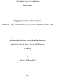 Cover page: Struggling for a Constitutional Regime: Armenian-Young Turk Relations in the Era of Abdulhamid II, 1895 -1909